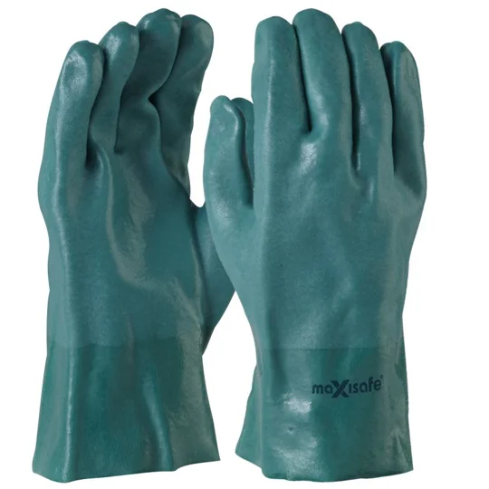 Green Double Dipped PVC Gauntlet 27cm (12 Pair)