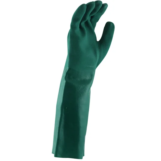 Green Double Dipped PVC Gauntlet 45cm (12 Pair)