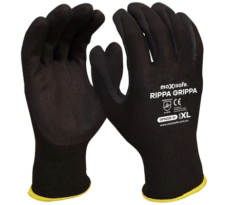 Rippa Grippa Black Nitrile Coated Synthetic Glove (12 pair)
