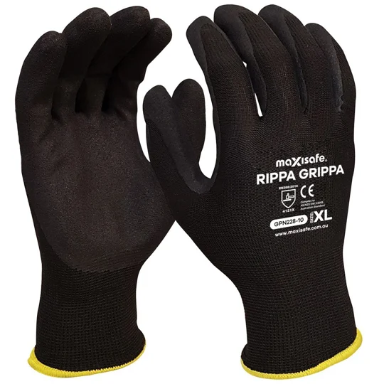 Rippa Grippa Black Nitrile Coated Synthetic Glove (12 pair)