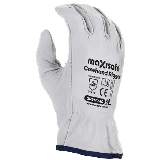 Maxisafe Natural Full-Grain Leather Rigger Glove (12 Pair)