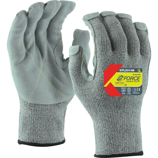 G-Force Leather Palm, Cut Resistant D Glove (12 pair)