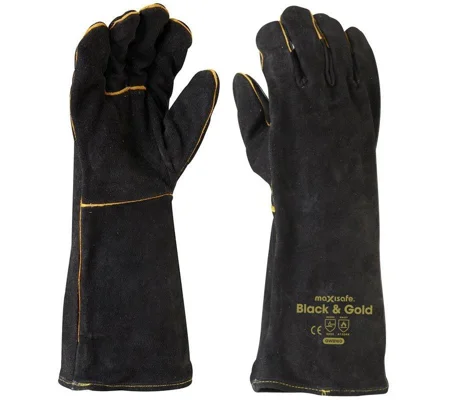Black & Gold Welders Gauntlet (12 Pair)