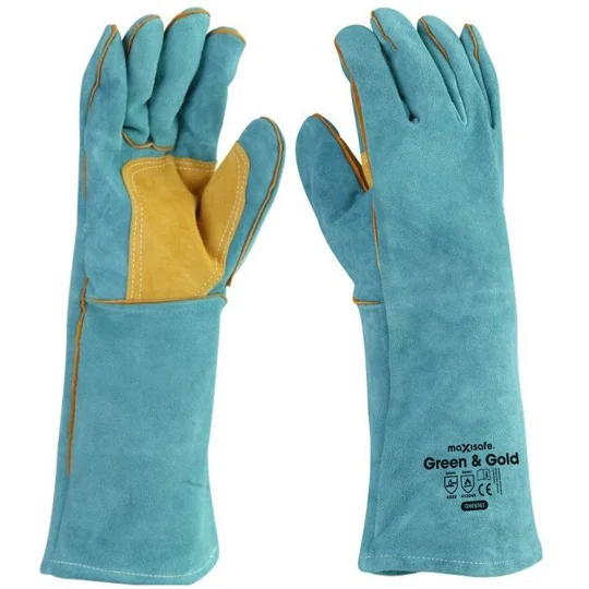 Green & Gold Welders Gauntlet (12 Pair)