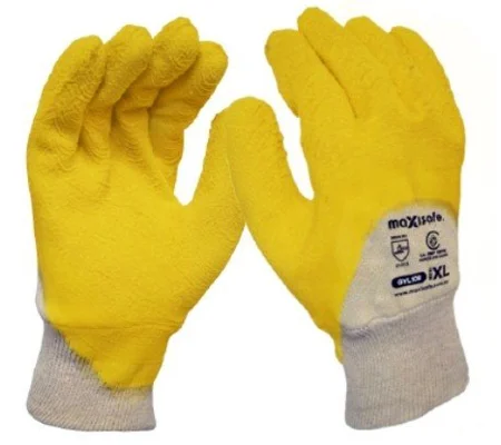 Glass Gripper Glove Premium Yellow Latex Coated (12 Pair)
