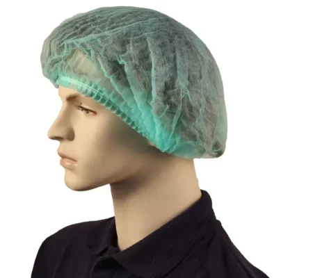 Cap Beret Hairnet Crimped Green 21"