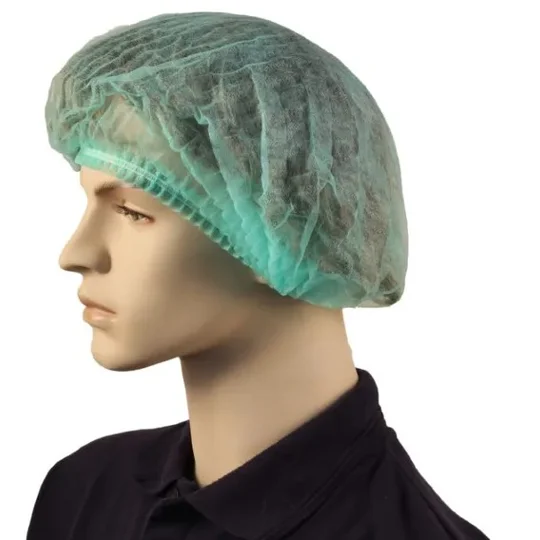Cap Beret Hairnet Crimped Green 21"