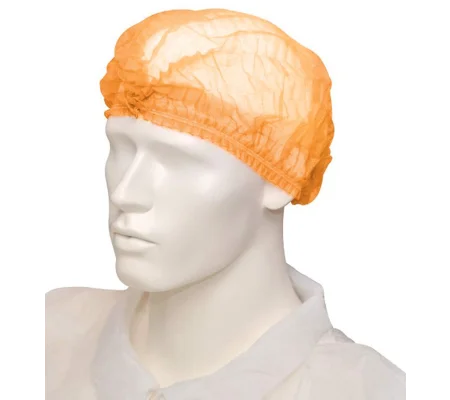Cap Beret Hairnet Crimped Orange 21"