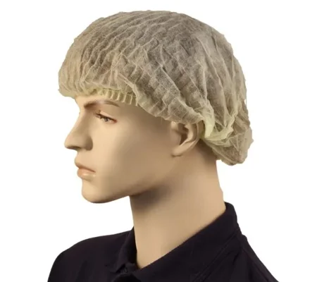 Cap Beret Hairnet Crimped Yellow 21"