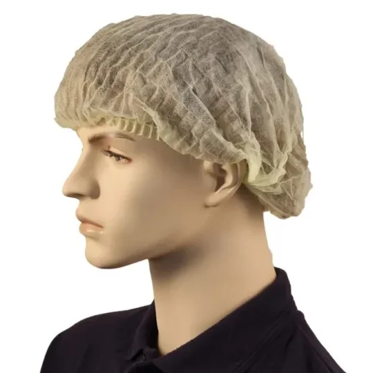 Cap Beret Hairnet Crimped Yellow 21"