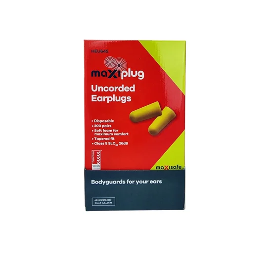 MaxiPlug Uncorded Earplugs - Class 5, 26dB Box 200 Pair