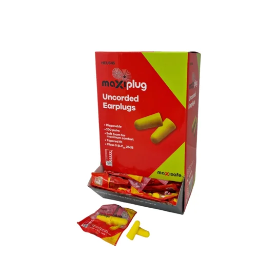 MaxiPlug Uncorded Earplugs - Class 5, 26dB Box 200 Pair