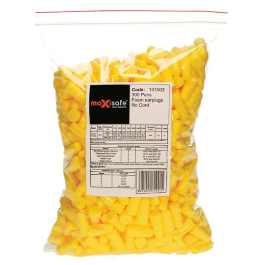 MaxiPlug Uncorded Earplugs - Class 5, 26dB Refill Bag 300 Pair