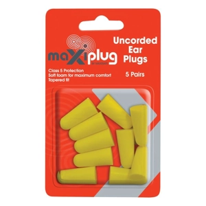 MaxiPlug Uncorded Earplugs - Blister Pack of 5 pairs