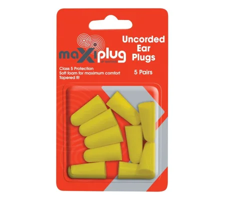 MaxiPlug Uncorded Earplugs - Blister Pack of 5 pairs