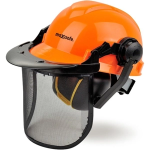 Forestry Chainsaw Kit Economy - Orange Hard Hat with Mesh Visor & Earmuff