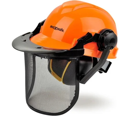 Forestry Chainsaw Kit Economy - Orange Hard Hat with Mesh Visor & Earmuff