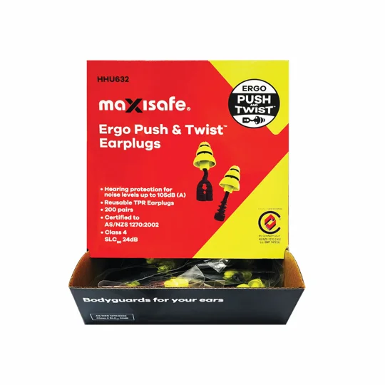 Ergo Push & Twist Uncorded Earplugs - Class 4 Box 200 Pair
