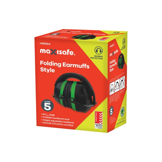 Maxisafe Folding Earmuff - Class 5 - Green