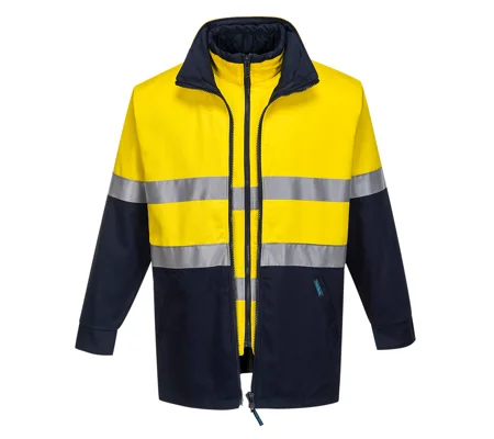 MJ777 - Hume Hi-Vis 4-in-1 Contrast Work Jacket