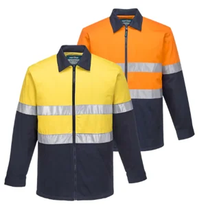 MJ987 - Cotton Drill Jacket Quilt Padded Hi-Vis D/N 2 Toned