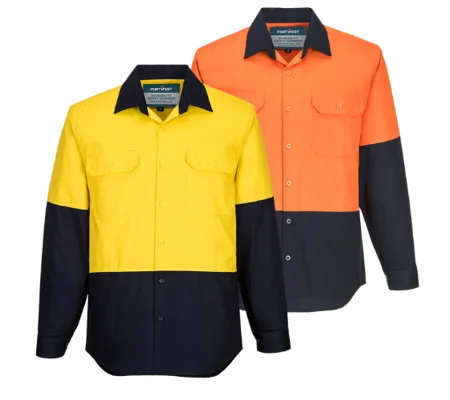 Work Shirt Canberra Hi-Vis Contrast Class D L/Sleeve - MS901