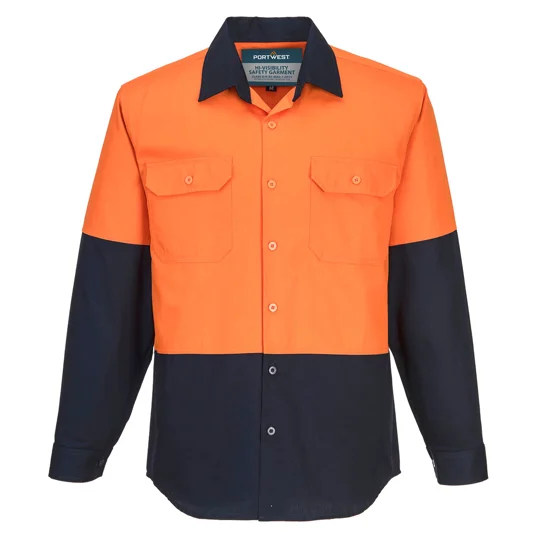 Work Shirt Canberra Hi-Vis Contrast Class D L/Sleeve - MS901