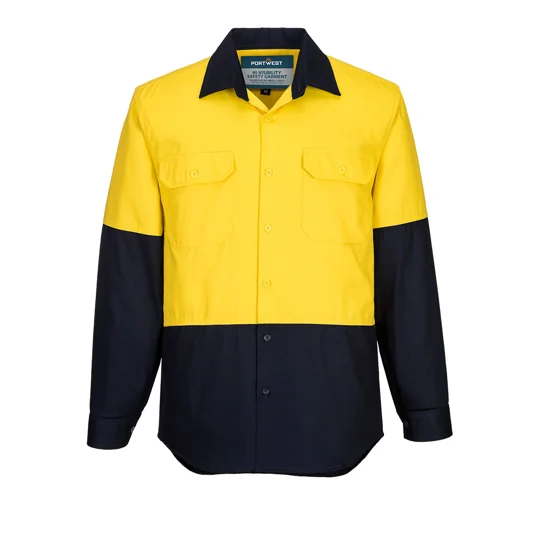 Work Shirt Canberra Hi-Vis Contrast Class D L/Sleeve - MS901