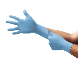 Disposable Nitrile Gloves Ultra Flex Long Cuff PF Blue
