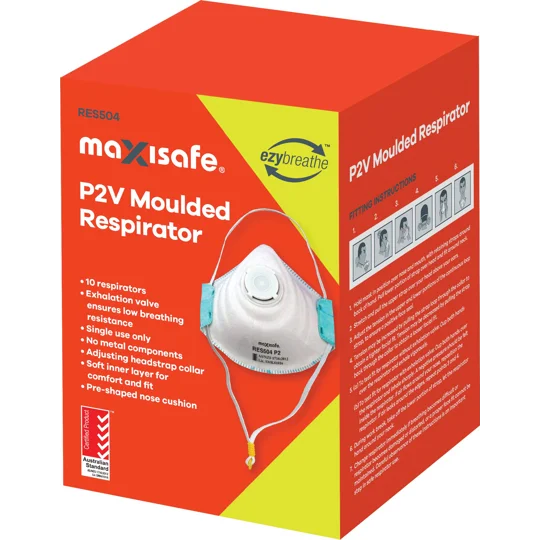 P2 Moulded Respirator with Valve, box 10
