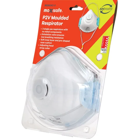 P2 Moulded Respirator with Valve, card of 3