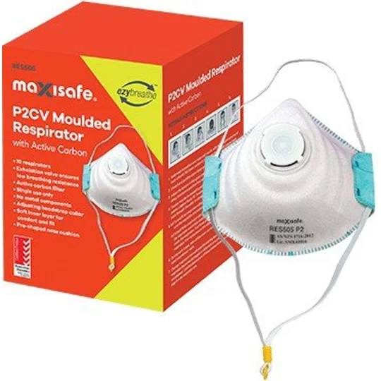P2 Moulded Respirator with Carbon filter and Valve, box 10