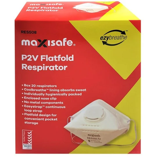 P2 Flat Fold Respirator with Valve - box 20