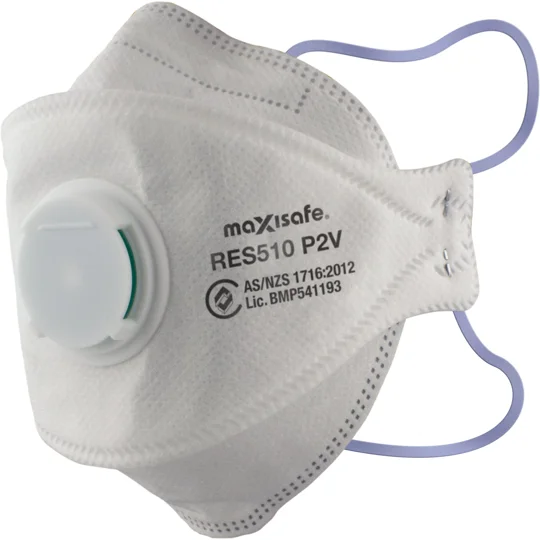 P2 3-Panel Flat fold Respirator with valve, box 20