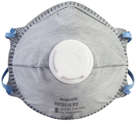 P2 Conical Respirator with Carbon and Valve Dust Mask, Box 10