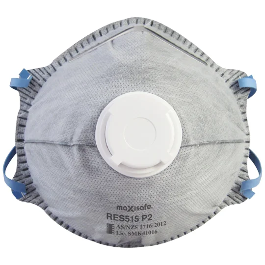 P2 Conical Respirator with Carbon and Valve Dust Mask, Box 10