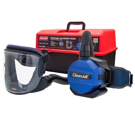 CleanAIR UniMask & Basic Powered Air Purifying Respirator PAPR Kit - RFU837-CB