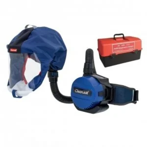 CleanAIR CA-1 Blue Short Hood & Basic Powered Air Purifying Respirator PAPR Kit - RSH1133A-BL