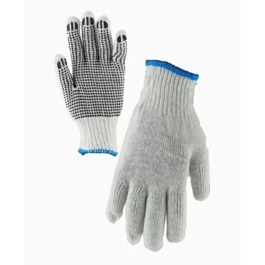 Glove Knit Poly Cotton w' PVC Dot Grip (12 pair)