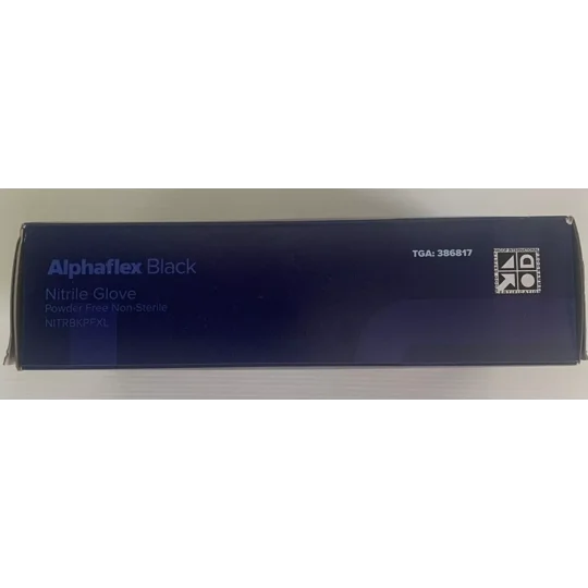 Disposable Nitrile Gloves Alpha Flex PF Black