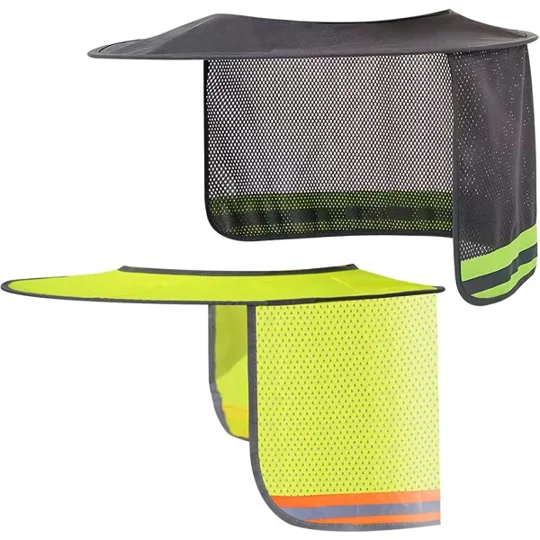Hard Hat Sun Shade w Reflective Breathable Neck Shield