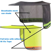Hard Hat Sun Shade w Reflective Breathable Neck Shield