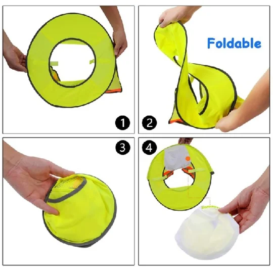 Hard Hat Sun Shade w Reflective Breathable Neck Shield