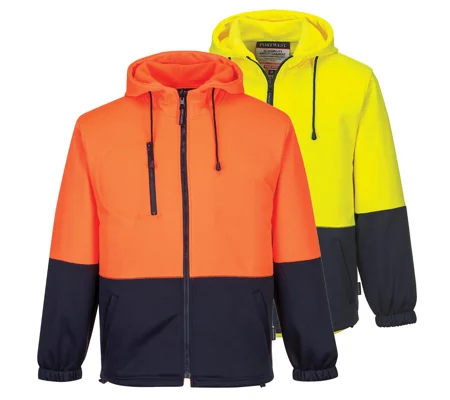 Jacket Hi-Vis Water Repellent Contrast Zipped Class D Hoodie - MH317