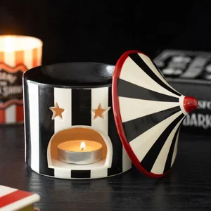 Oil Burner, Black Striped Circus Tent design