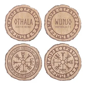 Coaster Set - 4 Norse Mythology Wood Slice Coasters