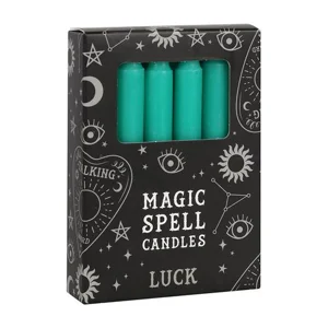 Green 'Luck' Spell Candles, set of 12