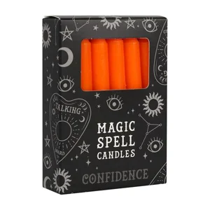 Orange 'Confidence' Spell Candles set of 12