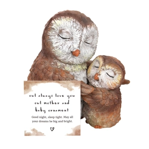 OWL MOTHER AND BABY ORNAMENT