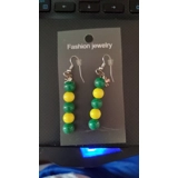 Green Bay Packers inspired bead earrin..